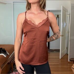 Brown Abercrombie & Fitch “white label” lace cami top